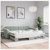 vidaXL Dnevni krevet na razvlačenje svjetlosivi 90 x 190 cm baršunasti | shoptok.hr