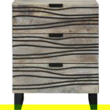 vidaXL Posteljne mize s predalom Bela in črna 50 x 33 x 60 cm | Shoptok.si