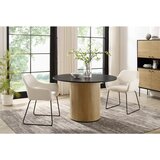 MID.YOU JEDILNA MIZA, furnirano hrast naravne barve, črna | Shoptok.si