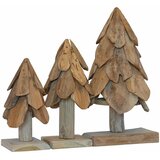  Božićno drvce s stalakom 3 pcs Smeđa Masivna tikovina | shoptok.hr