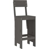 vidaXL Barski stolček 2 kosa siv 40x48,5x115,5 cm trdna borovina | Shoptok.si