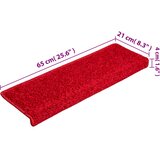  Prostirke za stepenice 15 kom 65x21x4 cm crvene pravokutne rubove | shoptok.hr