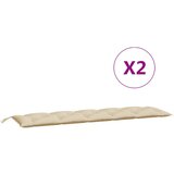  Jastuci za vrtnu klupu 2 kom bež 180x50x7 cm tkanine Oxford | shoptok.hr
