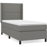 vidaXL Box spring postelja z vzmetnico temno siva 90x200 cm blago, (20899194) Cene