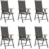  7-dijelni vrtni blagovaonski set crno-smeđi aluminijski | shoptok.hr