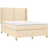  Krevet box spring s madracem LED krem 140x200 cm od tkanine | shoptok.hr