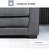  Kauč na razvlačenje dvosjed tkanina nalik lanu kaučukovo drvo siva 147 5x75x85 cm | shoptok.hr