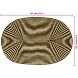  Tepisi za područja Prirodna i crna 100 x 152 cm Juta | shoptok.hr