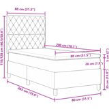 vidaXL Okvir kreveta s madracem Tamno siva 80x200 cm Baršun | shoptok.hr