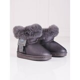 SHELOVET Gray girls' snowmobiles with fur Shelovet Cijene
