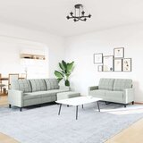 vidaXL Sedežna garnitura 3-delna z blazinami svetlo siv žamet | Shoptok.si