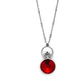 Victoria Cruz ženski Basic Double Light Siam Lančić Sa Swarovski Crvenim Kristalom