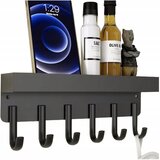 Ruhhy Kovinska magnetna stenska polica za oblačila in ključe 24cm črna, (21781447) | Shoptok.si