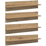 vidaXL Stenske police s polico 4 pcs Umetni hrast 80 x 11,5 x 18 cm Cene