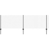 vidaXL Verižna ograja s 10 U stebri Siva 0.8x10 m Jeklo, (22084881) | Shoptok.si