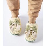 Gemre Green slippers with elegant bows Macaria | Shoptok.si