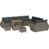 vidaXL 13-dijelni set sofe za vrt s jastučićima siva poli ratan akacija | shoptok.hr