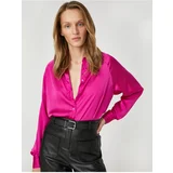 Koton Satin Shirt with Long Raglan Sleeve