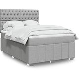 vidaXL Box spring posteljni z vzmetnico svetlo siv 140x190 cm blago | Shoptok.si