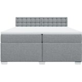  Krevet s oprugama i madracem svjetlosivi 200 x 200cm od tkanine | shoptok.hr
