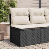 Maison Chic Vrtni Stoli - Stol za vrt brez naslonjal z blazinami črn poli ratan JS643, (21877790) | Shoptok.si