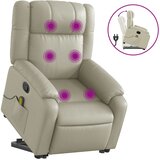 Maison Chic masažni naslanjač - Relax naslanjač s funkcijo vstajanja krem umetno usnje, (22061148) | Shoptok.si