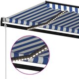 vidaXL Automatska tenda sa senzorom LED 600x350 cm plavo-bijela | shoptok.hr
