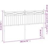  Metalno zamjensko uzglavlje crno 193 cm | shoptok.hr