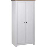  Garderobna omara bela 80x50x171,5 cm trdna borovina Panama | Shoptok.si