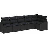  Set sofe 6 kom. Crna poliratan 288,5 x 123,5 x 85 cm | shoptok.hr