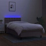  Box spring postelja z vzmetnico LED taupe 90x190 cm blago, (20900048) | Shoptok.si