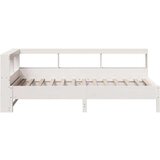  Krevet s regalom za knjige bez madraca bijeli 75x190cm borovina | shoptok.hr