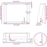 vidaXL Noge stolića za kavu U-oblika 2 kom crne 60x(42-43) cm čelik | shoptok.hr