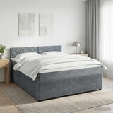  Boxspring krevet s madracem Tamnosiva 180 x 200 cm Baršun | shoptok.hr