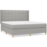 The Living Store Box spring postelja z vzmetnico svetlo siva 160x200 cm žamet - Box Spring Postelja, (21490588) | Shoptok.si