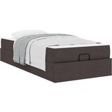  Konstrukcija postelje z vzmetnico Temno rjava 90 x 200 cm blago | Shoptok.si