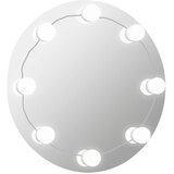 Zidno ogledalo s LED svjetlima okruglo stakleno | Eponuda.com