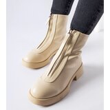 Gemre Beige insulated ankle boots with a zipper Baldo | Shoptok.si