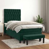 Box spring krevet s madracem tamnozeleni 90x190 cm baršunasti Cijene