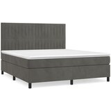 The Living Store Box spring postelja z vzmetnico temno siva 160x200 cm žamet - Box Spring Postelja, (21491979) | Shoptok.si