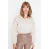 Trendyol Stone Crop Zipper Stand Up Collar Sports Sweatshirt | shoptok.hr