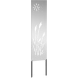 vidaXL Dekorativna ploča za vrt Srebrno 32 x 140 cm Pocinčani čelik | shoptok.hr