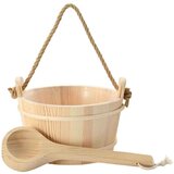 Kanta za saunu 2 pcs Smeđa Čvrsto borovo drvo i konoplja | shoptok.hr