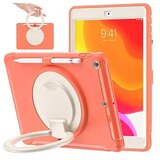 NIKCORP Ovitek za iPad 9 / 8 / 7 10.2 s 360° vrtljivim stojalom, ročajem in mestom za pisalo, odporen na udarce, oranžen, (5000139189) | Shoptok.si
