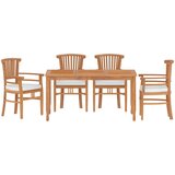  The Living Store Vrtna jedilna garnitura 5-delna trdna tikovina - Vrtna Jedilna Garnitura, (21444661) | Shoptok.si