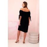 Kesi Włoski Women's viscose dress with tied sleeves black | Shoptok.si