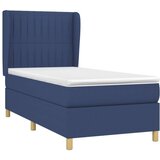  Box spring postelja z vzmetnico modra 100x200 cm blago | Shoptok.si