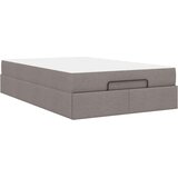 vidaXL Konstrukcija postelje z vzmetnico Taupe 120 x 200 cm blago | Shoptok.si