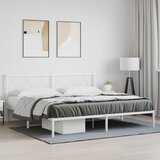  Metalni okvir za krevet s uzglavljem bijeli 193x203 cm | shoptok.hr