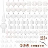  Set božićnih kuglica 3–6 cm – 101 komad, bijele | shoptok.hr